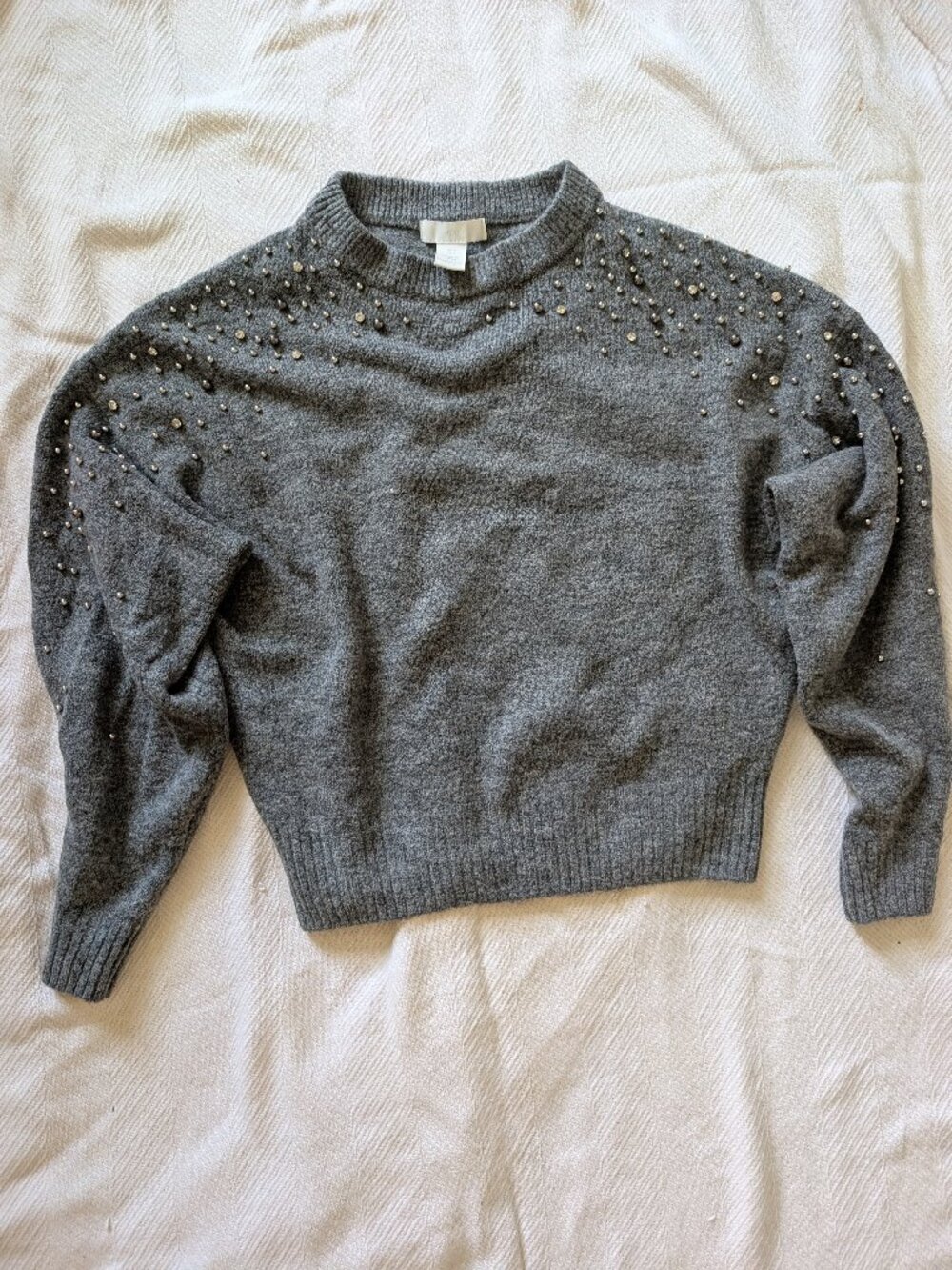 H&M sweater, Gray, Bedazzled